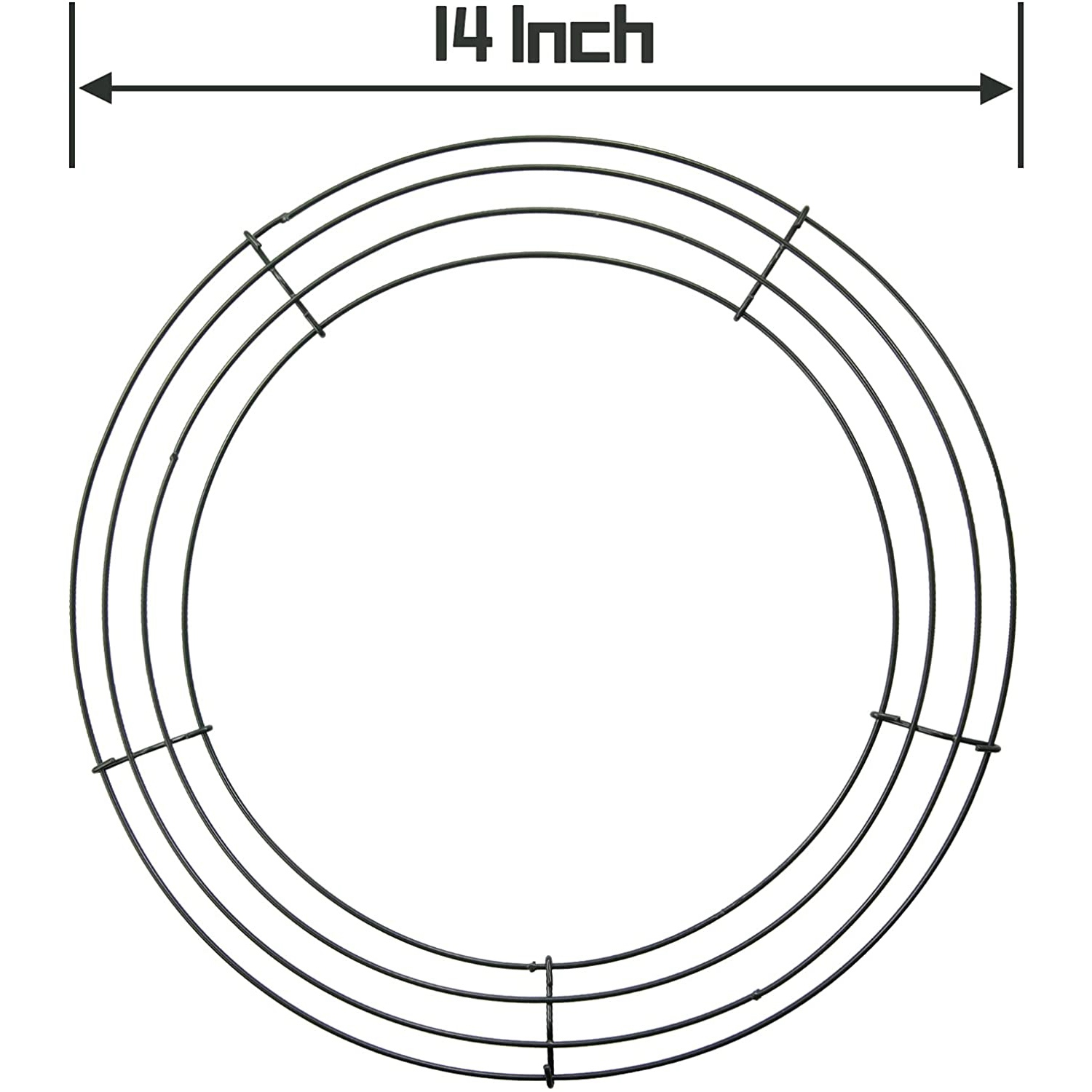 Wreath Form Wire - A25F-โครงลวดสำหรับทำพวงมาลัยขนาด 14 นิ้ว โครงโลหะทรงกลมสำหรับทำพวงมาลัย สีเขียว สำหรับงานปาร์ตี้คริสต์มาส