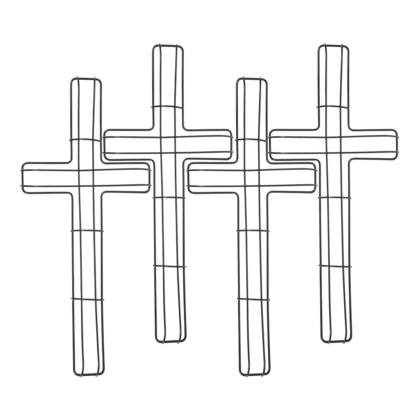 Wreath Form Wire - โครงลวดโลหะสำหรับทำพวงมาลัยดอกไม้ 4 ชิ้น อุปกรณ์ตกแต่งสวนสำหรับวันหยุด ตกแต่งภายในและภายนอกอาคาร อุปกรณ์งานฝีมือแบบแขวน